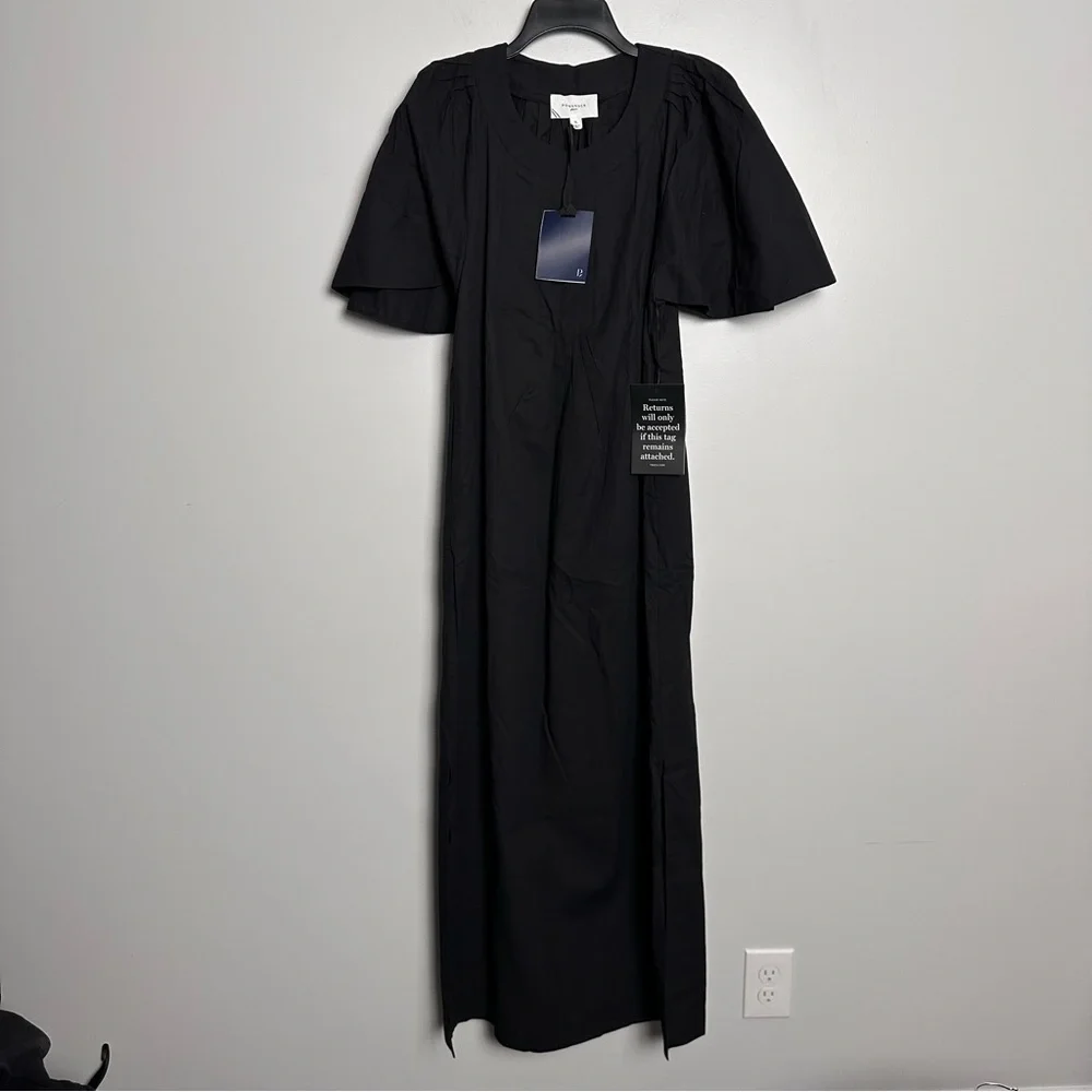 NWT POMANDER PLACE Black Finley Flutter Sleeve Maxi Dress XL - Picture 7 of 11